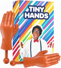 DR DINGUS Tiny Hands Original Little Small Mini Hand Stick Puppet – Fun for Kids & Family - 1 Pair (Dark)