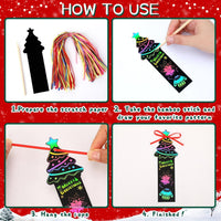 AUGSUN fall rainbow scratch art bookmarks with pumpkin and leaf designs - view 40