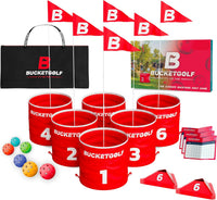 BucketGolf 6 hole backyard golf game bundle with clubs and carry bag - view 2