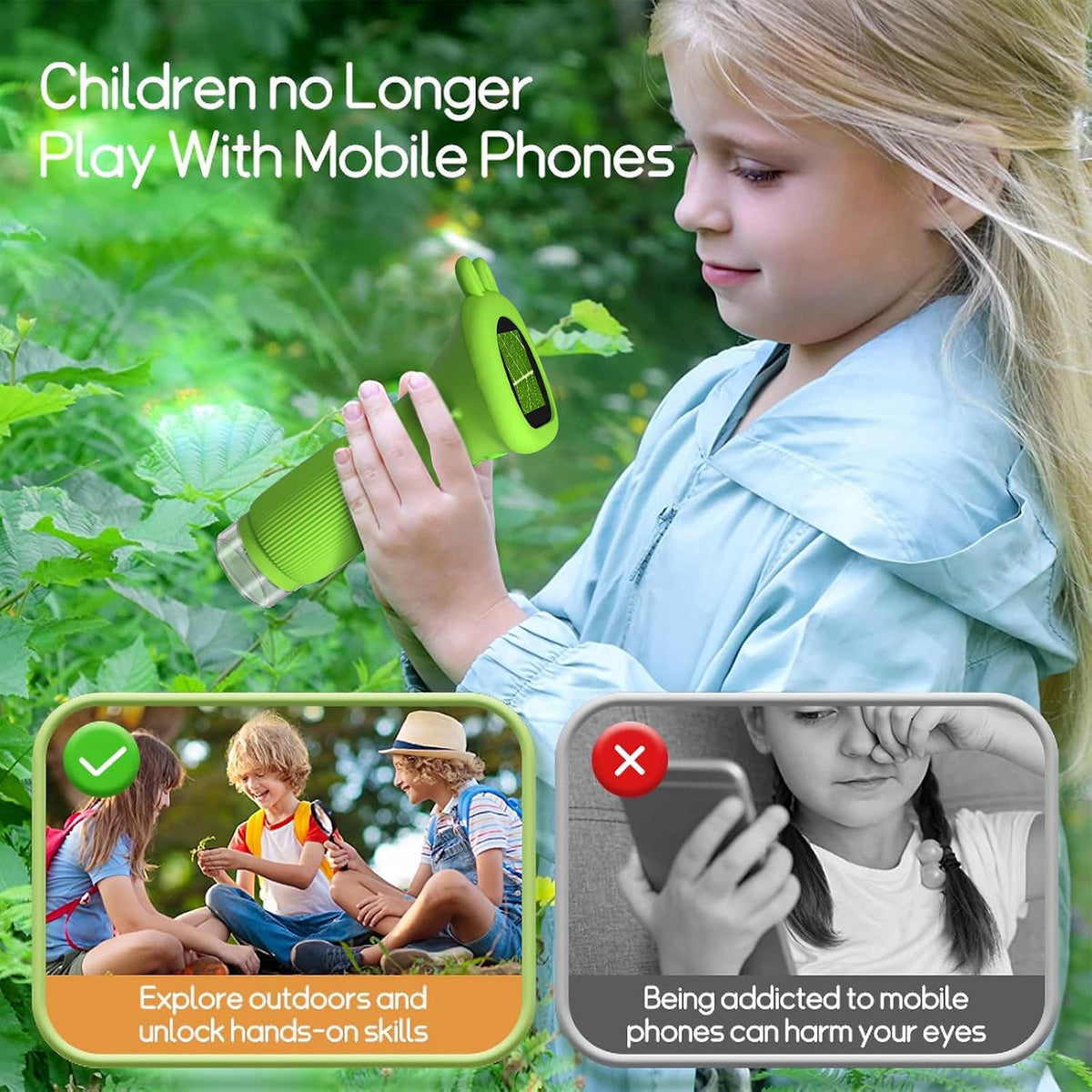 WINWEND Kids Microscope Pocket Microscope 1000X Portable Microscope - Green