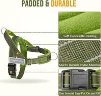 SlowTon No Pull Dog Harness and Leash Set, Heavy Duty - Green / Large - image 3