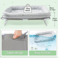 Sunhoo Elevated Cat Bed Foldable Raised Pet Hammock Self-Supporting - Grey - image 4