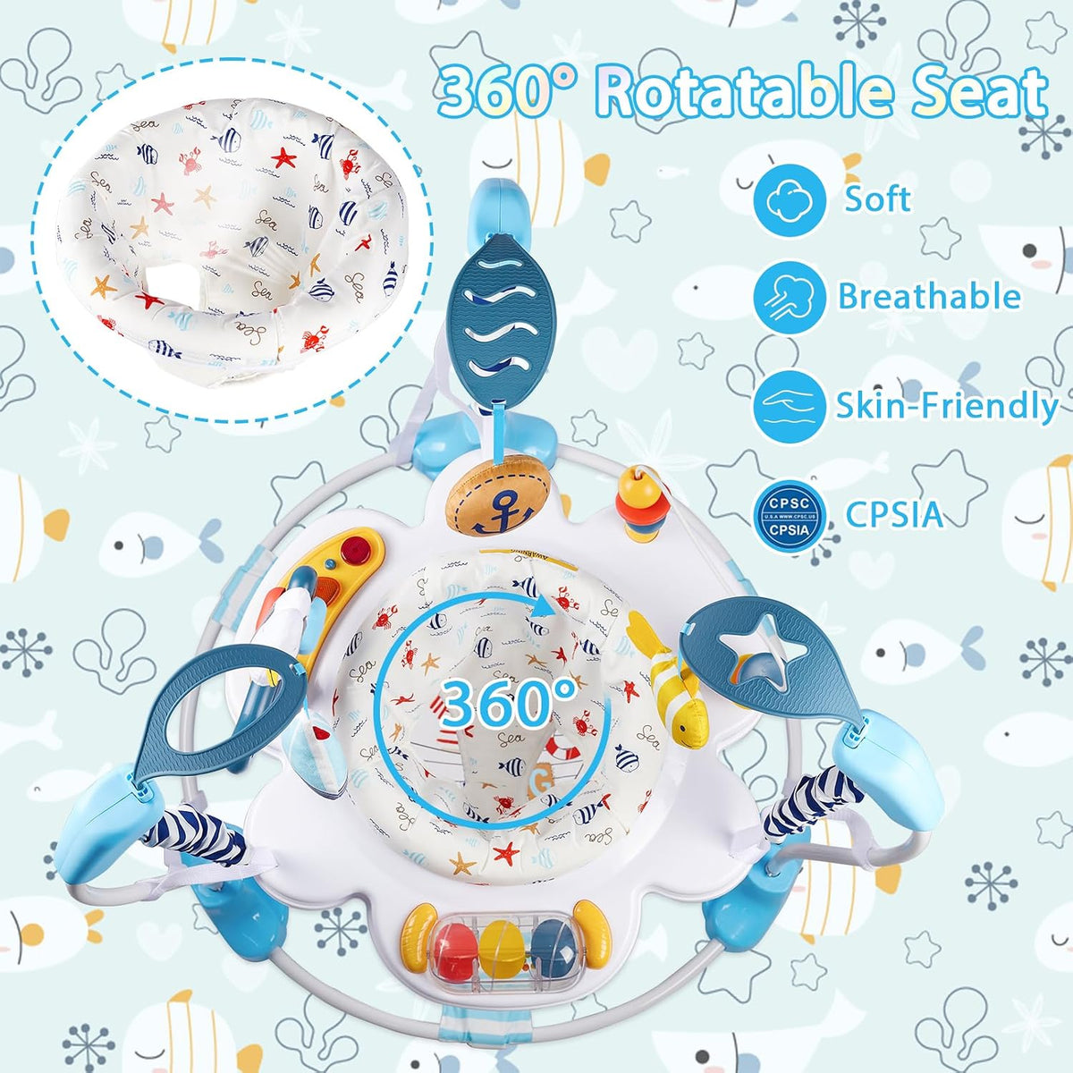 Otrolepota 3-in-1 baby activity center jumper with toys and rotating seat - view 8