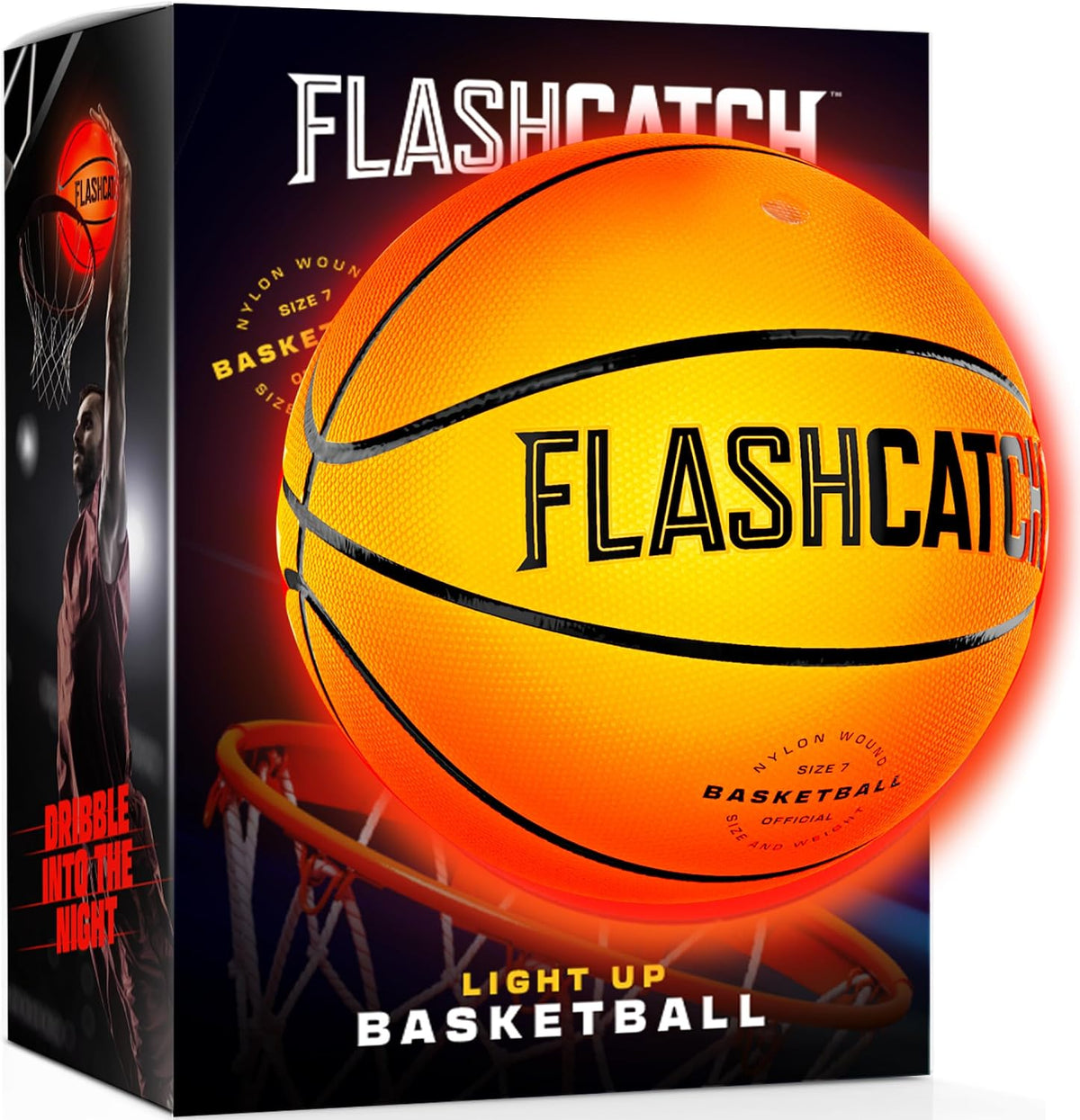 FlashCatch Light Up Basketball, Glow in The Dark