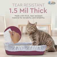 Alfapet Cat Litter box liner Disposable, Elastic Liners- 24-count-For Medium and Large, Size Litter Pans- With Sta-Put Technology for Firm, Easy Fit- Quick + Clever Waste Cleaners
