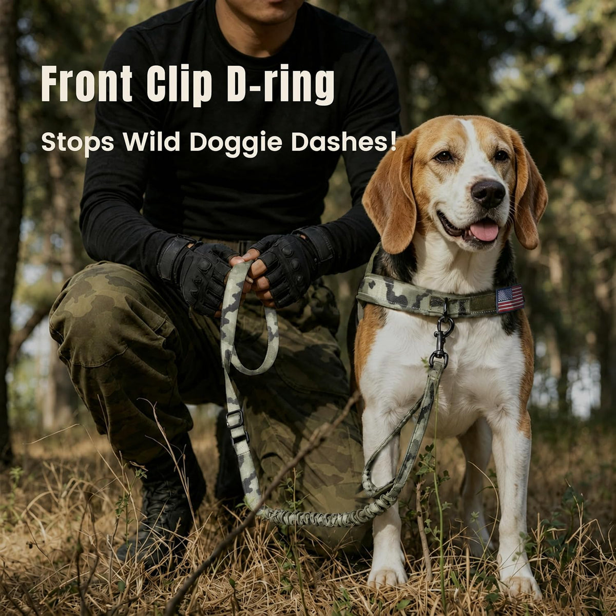 Forestpaw No Pull Dog Harness with Large Handle, Comfortable, L - M: Chest 23-28", Fit 28-50 lbs / Green Camo - image 3