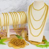 Huskein Bead Necklace, 33" Colorful Mardi Gras Beads Necklaces - Gold / 12 - image 4