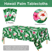 durony 2 Pieces Halloween Candy Corn Disposable Tablecloths 108 x 54 - 2 / Green Hawaiian - image 2