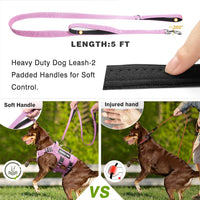 WINSEE Tactical Dog Harness with Dog Leash - Medium / Pink - image 4