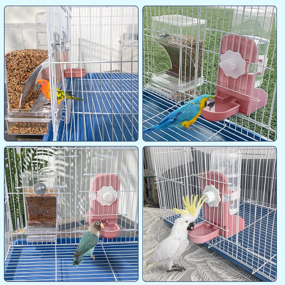Lemtrflo No Mess Bird Feeder Water Dispenser Set - pink - image 2