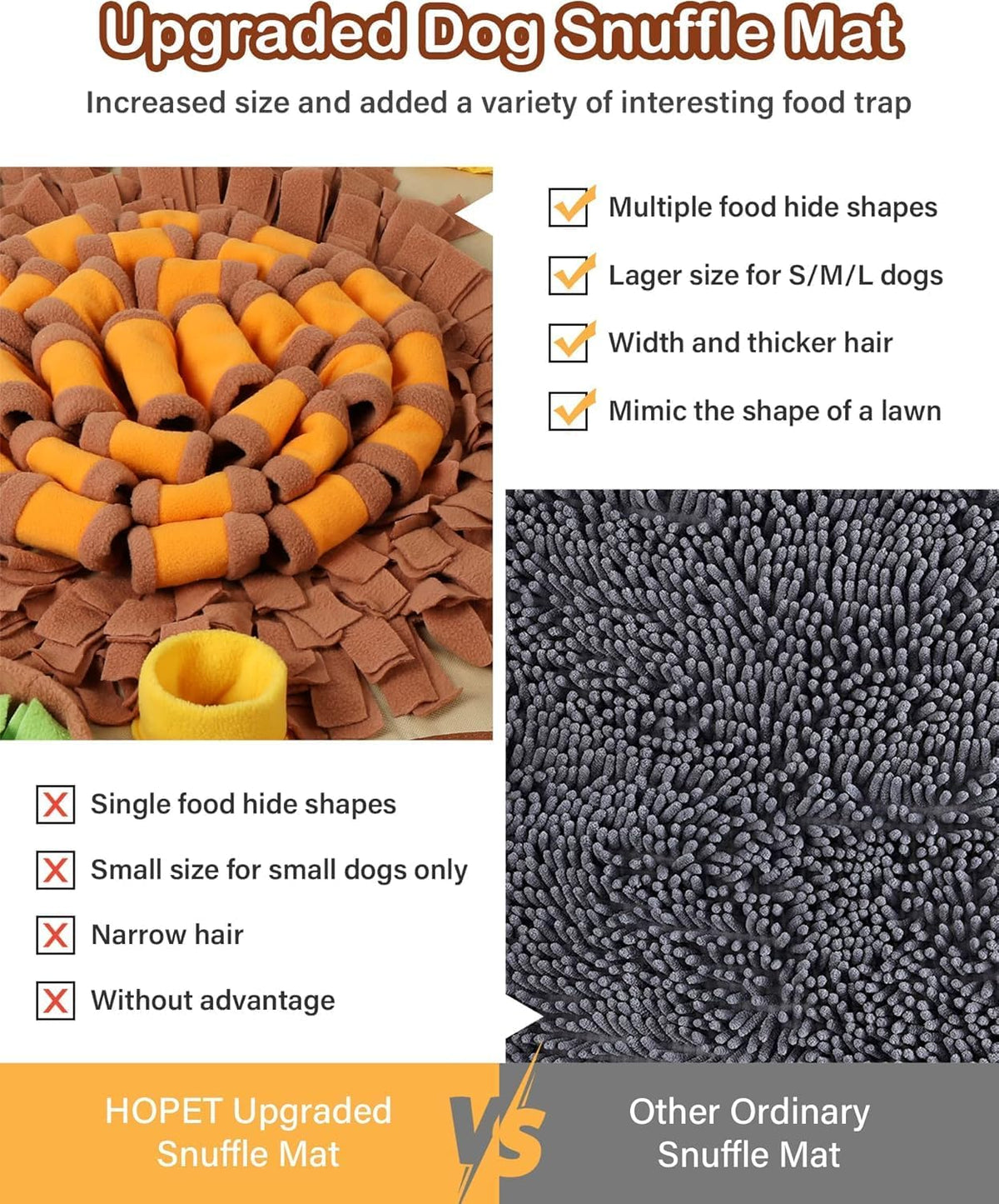 HOPET Snuffle Mat for Dogs Large Breed - 28*28 Brown Flower Trap - image 4
