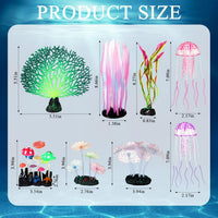 Frienda 8 Pcs Glowing Aquarium Fish Tank Decorations, Blue, Pink – Essentials for Fish - Purple, Pink - image 2