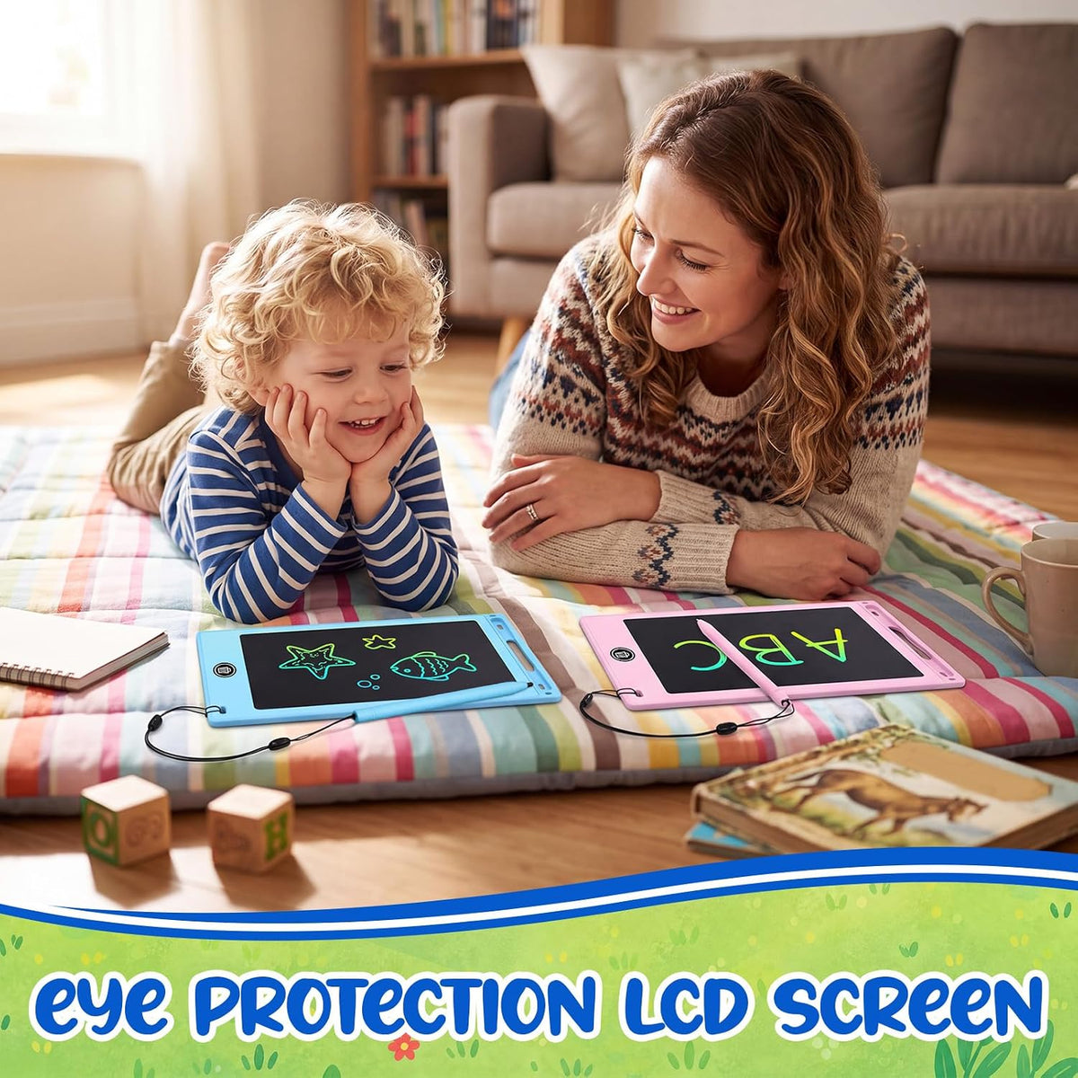 Zhehao LCD writing tablets for kids, 32 colorful 8.5 inch erasable doodle boards - view 28