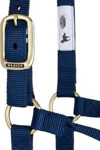 Weaver Equine Nylon Horse Halter, Triple-Ply Cheek Design, Original Non Adjustable Halters for Horses, Equine Tack,Average Size, Black