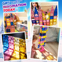 Diamond Magnetic Building Blocks for Kids - Pink - image 2