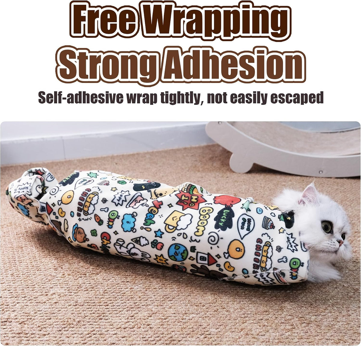27.6" Cat Grooming Wrap Cat Wrap for Cutting Nails L – Essentials for Cats - L-27.6inch (within 15lbs) / #A1 - image 3