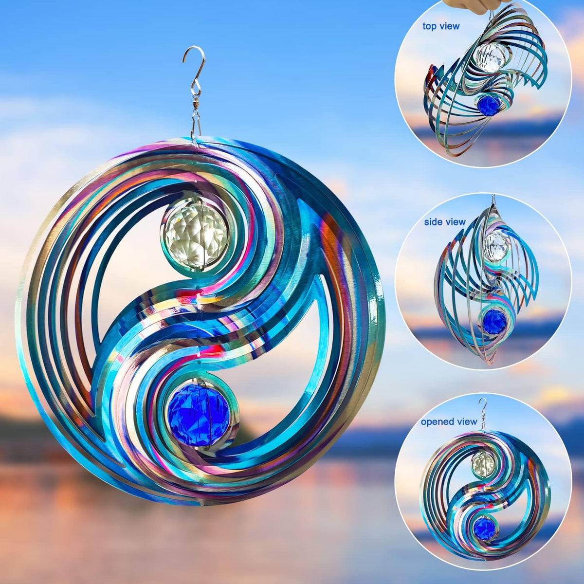 FONMY Wind Spinner Mandala Starry Sky 12 inch 3D Stainless Steel - 12inch / Mgb04 - image 3