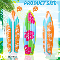 JellyArch inflatable surfboard decorations with tropical flower print, set of 4 - view 12