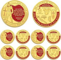 Nosiny 10 piece armor of God prayer coins in classic style alloy metal