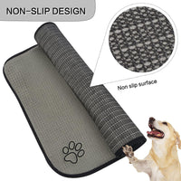 Dog Food Bowl Mat Pet Feeding Mat for Food Water 14.2x24In Grey – Essentials for Dogs - Grey Rectangle / 32"L x 21"W - image 3