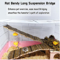 25.6 × 3.9 in Wood Hamster Bridge Rat Climb Toys for Gerbil Mouse - 2PCS 15.7x3.9in - image 4
