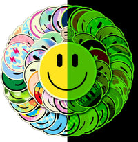 50PCS Smile Face Stickers Cute Water Bottle Stickers for Kids – Fun for Kids & Family - 50pcs Glow Stickers