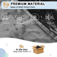 42-Inch Dog Crate Cover with Mesh, Waterproof Kennel Cover - 48.0"L x 30.0"W x 33.0"H / Minimalist Gray - image 3