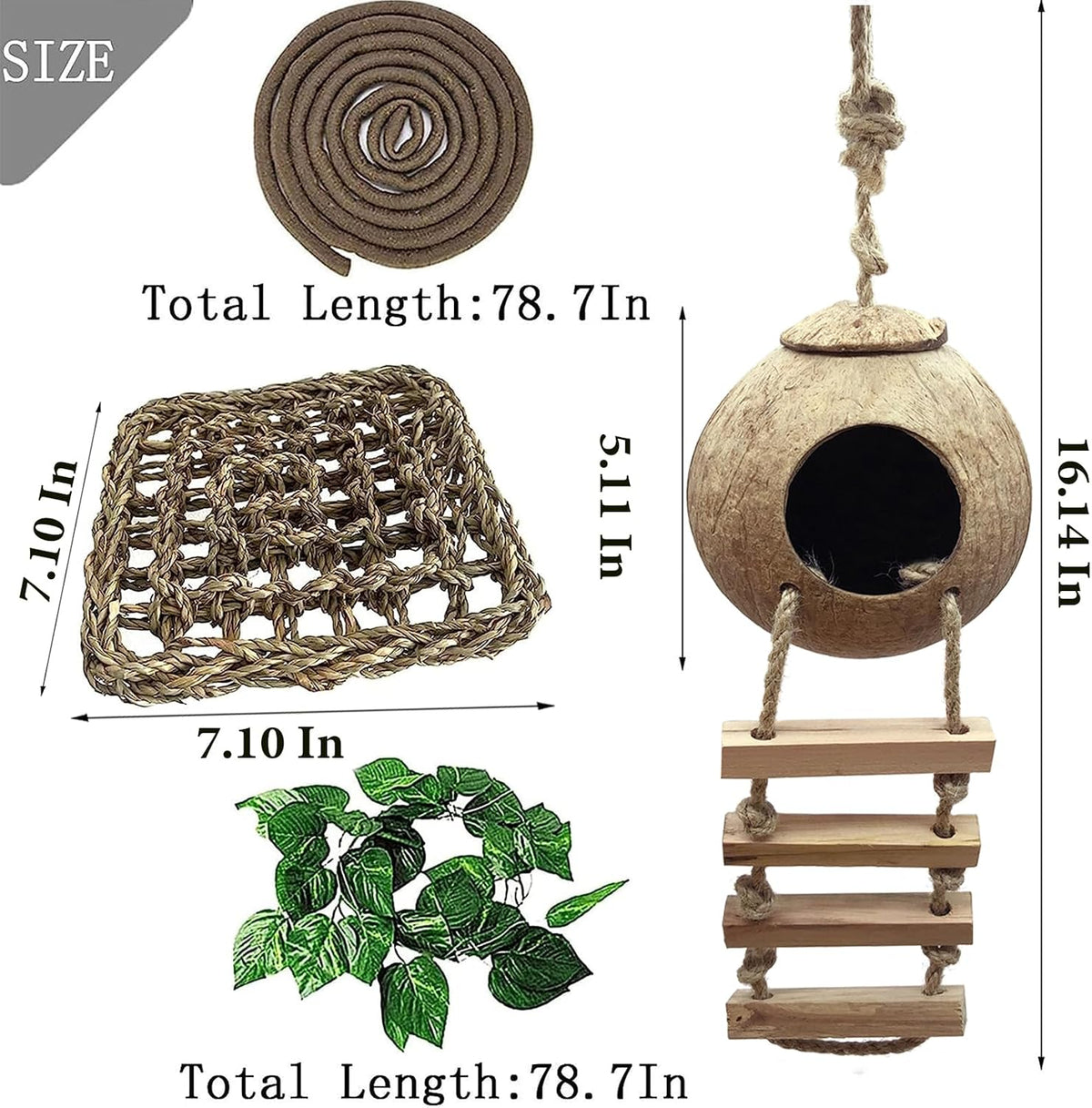 Leopard Gecko Coconut Hut with Ladder - 【Style B】 - image 3