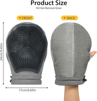 HEYWEAN Double Sided Pet Hair Removal Gloves Brush Reusable Dog Cat Electrostatic Hair Remover with Silicone Brush for Bathing Grooming Glove Tool 1 Pcs (PetHair-R1)