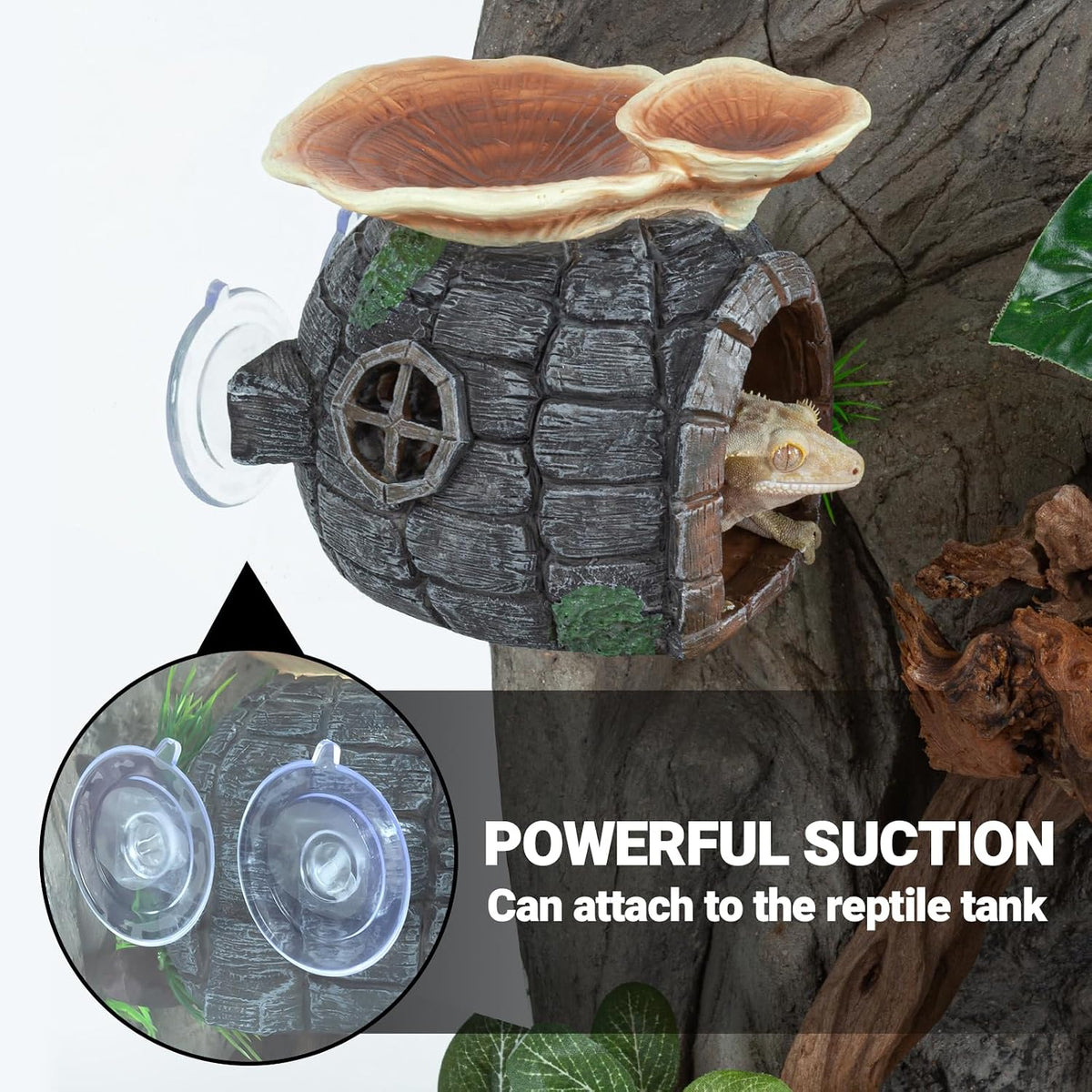 REPTI ZOO Reptile Hide, Multifunctional with Suction Cup - image 3