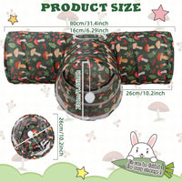 Bunny Tunnels & Tubes, 3-Way Collapsible Rabbit Hideout for Bunnies – Essentials for Small Pets - Mushroom - image 4