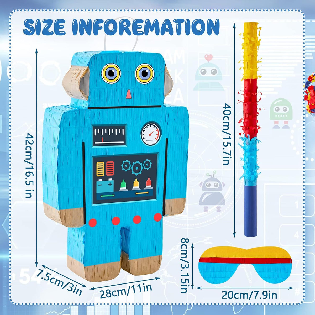 Lewtemi Robot Piñatas Birthday Party Favor - Robot Style - image 2