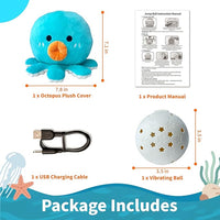Interactive Dog Toys, Moving Squeaky Dog Toy Ball, Rechargeable Bouncing Rolling Puppy Ball Toy with Jumping Music Talking Mode for Puppy Small Medium Dogs to Keep Them Busy (Octopus)