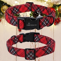 ARING PET Fall Dog Collars - Large / Christmas Black Red Plaid - image 2