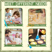 KAEGREEL Kids Baking Chef Set with Unicorn Apron and Mitt - Blue Dinosaur Apron+6 Dinosaur Cookie Cutters - image 3