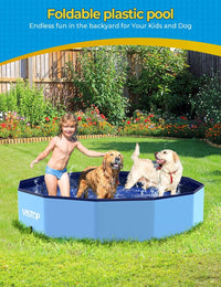 VISTOP Extra Large Foldable Dog Pool XXL - XL- 57" x 12" / Blue - image 4