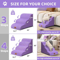 Zerbuger Dog Ramp and Stairs for Bed, Coffee 3 Steps 16" H - Purple / 3 - image 2