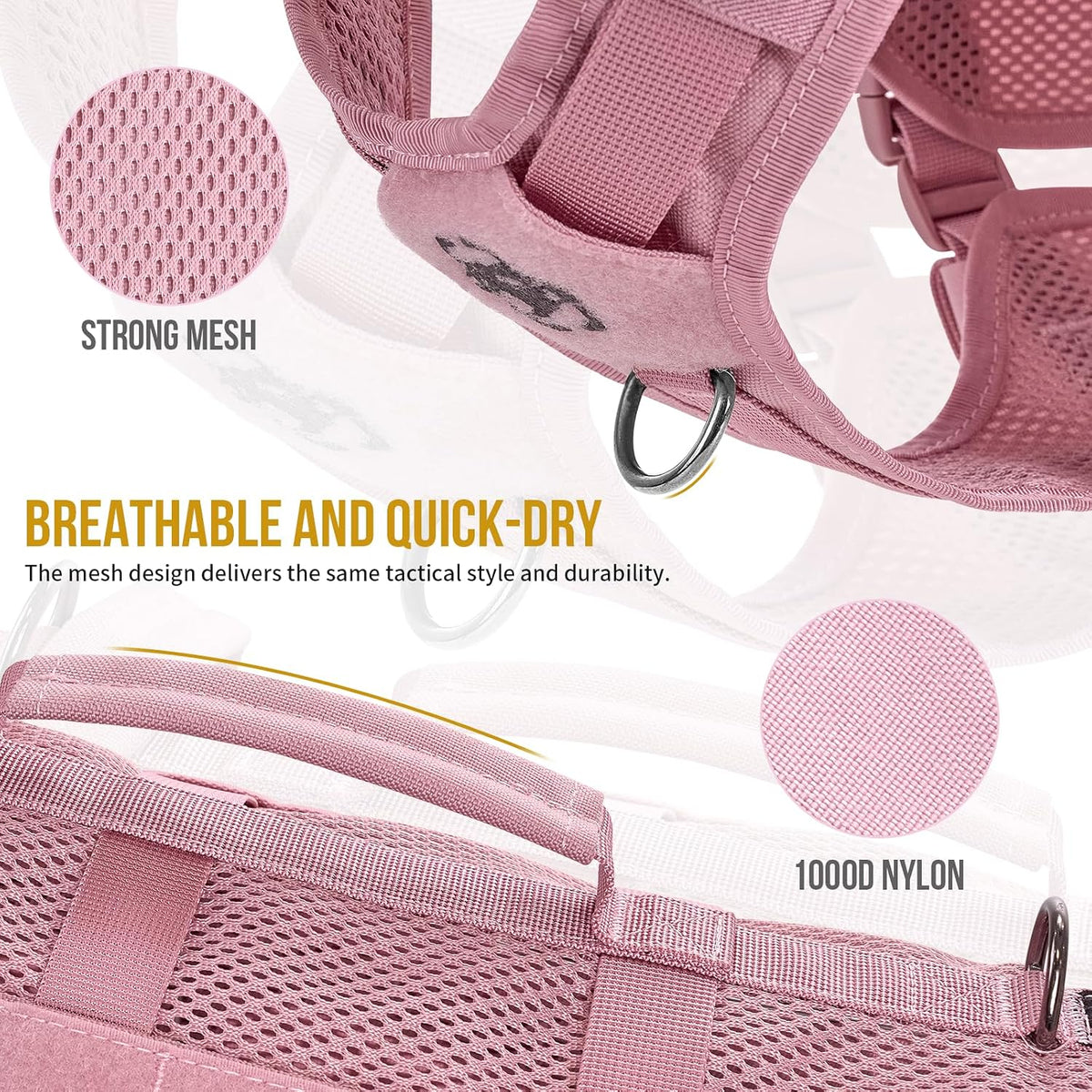 OneTigris No Pull Tactical Dog Harness for Medium Dogs - Pink / S - image 2