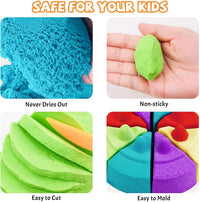 NiToy FlexiSand 11lbs Toy Sand 5 Colors Self-Sticking Non-Toxic - 5 Dark Colors - image 2