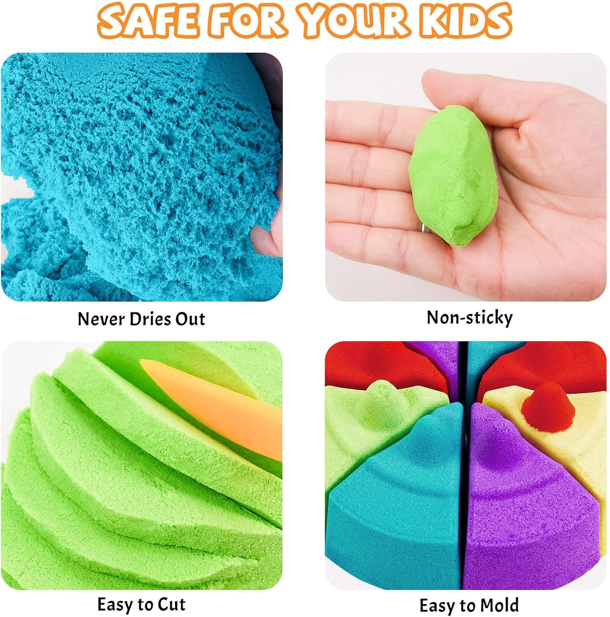 NiToy FlexiSand 11lbs Toy Sand 5 Colors Self-Sticking Non-Toxic - 5 Dark Colors - image 2