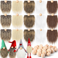 Tudomro 45 Pcs Halloween Gnome Beards for Crafting DIY Gnome Beard - White,beige,brown / 45