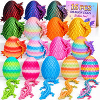 TBOLINE 16 pack dragon eggs with 3D printed articulated dragons and basket - view 2