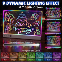 Honesorn 16’’ LED Drawing Board for kids 16 Light Effects White – Fun for Kids & Family - White - image 3