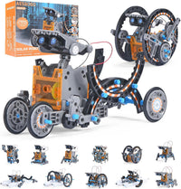 Solar Robot Building Kit, 12-in-1 STEM Robotic Toys for Kids Age 8-12 – Fun for Kids & Family - Grey