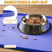 Hubulk 100% Waterproof Silicone Pet Feeding Mat with Raised Edge - Purple / 19"L x 12"W - image 3