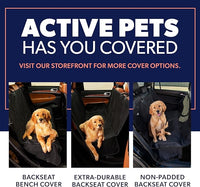 Active Pets Dog Car Seat Cover, Waterproof Front Seat Protector for SUV Truck Sedan, Pet Safety Travel Comfort System with Universal Fit, Black