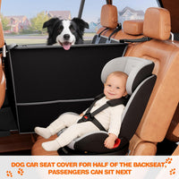 njnj Half Dog Car Seat Cover for Back Seat - Black - image 4