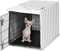 Sweet Jojo Designs 24in. Small Dog Crate Cover Pet Cage - White and Grey Stripe / 24.0"L x 18.5"W x 20.0"H