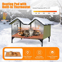 Outdoor Heated Cat House for Outside - Green / XL - image 3