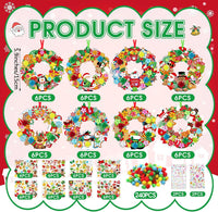 Hollowfly Thanksgiving paper wreath craft kits with gem stickers, ribbons and wool balls - view 15